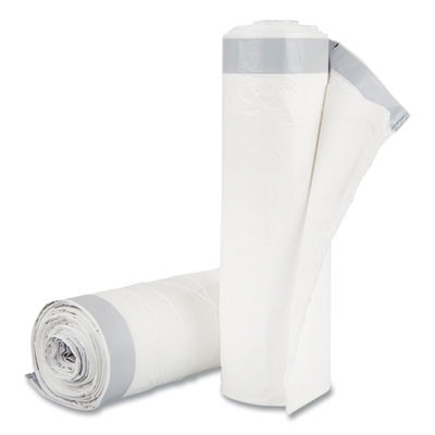 Draw-Tuff Institutional Draw-Tape Can Liners, Drawstring, 55 Gal, 1.9 Mil, 42.5" x 35.5", Natural, 10 Bags/Roll, 5 Rolls/Ct