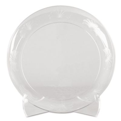 Designerware Plates, Plastic, 6" Dia, Clear, 10/Pack, 18 Packs/Carton