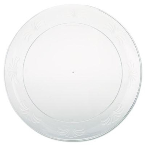 Designerware Plastic Plates, 9" Dia, Clear, 10/Pack, 18 Packs/Carton