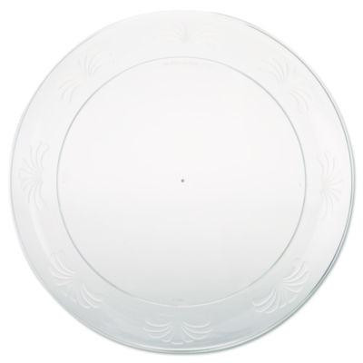 Designerware Plastic Plates, 9" Dia, Clear, 10/Pack, 18 Packs/Carton