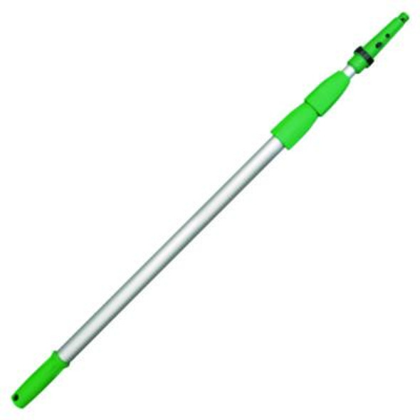 Opti-Loc Aluminum Extension Pole, 14 Ft, Three Sections, Green/Silver