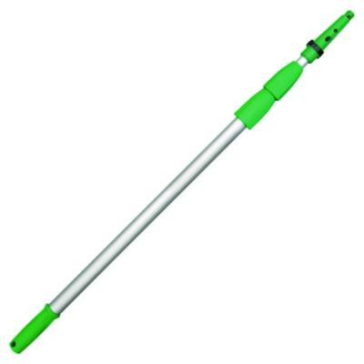 Opti-Loc Aluminum Extension Pole, 14 Ft, Three Sections, Green/Silver