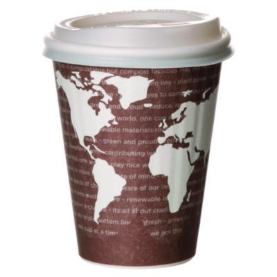 World Art Renewable And Compostable Insulated Hot Cups, 8 Oz, Paper, Brown/White, 40/Pack, 20 Packs/Carton