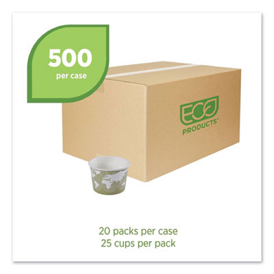 World Art Renewable And Compostable Food Container, 16 Oz, 4.05" Diameter x 3" h, Sage, Paper, 25/Pack, 20 Packs/Carton