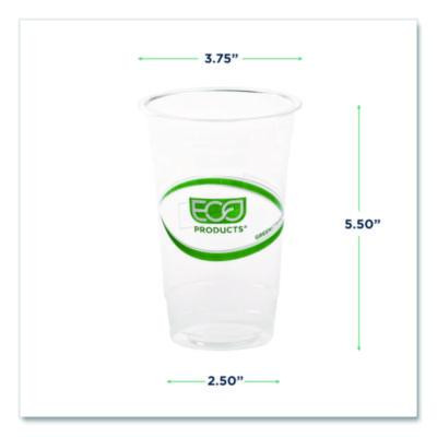 Greenstripe Renewable And Compostable Cold Cups, 20 Oz, Plastic, Clear, 50/Pack, 20 Packs/Carton
