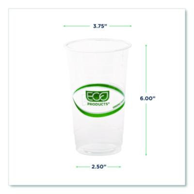 Greenstripe Renewable And Compostable Pla Cold Cups, 24 Oz, Plastic, Clear, 50/Pack, 20 Packs/Carton