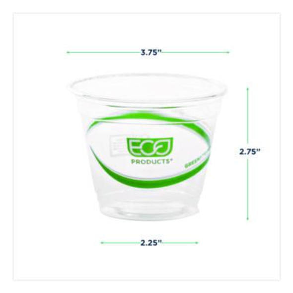 Greenstripe Renewable And Compostable Cold Cups, 9 Oz, Plastic, Clear, 50/Pack, 20 Packs/Carton