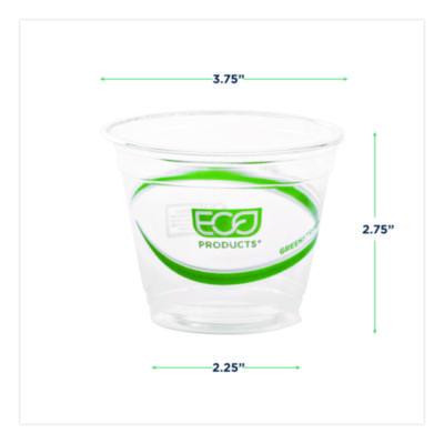 Greenstripe Renewable And Compostable Cold Cups, 9 Oz, Plastic, Clear, 50/Pack, 20 Packs/Carton