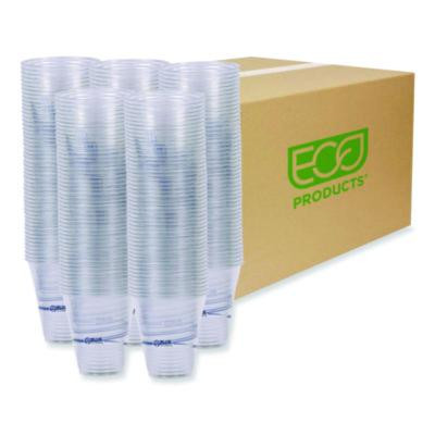 Bluestripe 25% Recycled Content Cold Cups, 12 Oz, Plastic, Clear/Blue, 50/Pack, 20 Packs/Carton