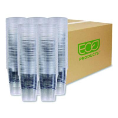 Bluestripe 25% Recycled Content Cold Cups, 16 Oz, Plastic, Clear/Blue, 50/Pack, 20 Packs/Carton
