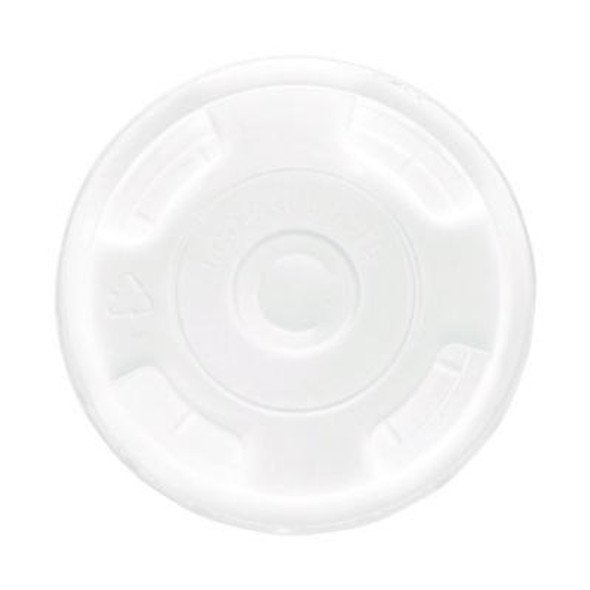 Bluestripe Recycled Content Cold Cup Flat Lids, Fits 9 Oz To 24 Oz Cold Cups, Plastic, Clear, 100/Pack, 10 Packs/Carton