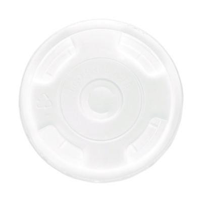 Bluestripe Recycled Content Cold Cup Flat Lids, Fits 9 Oz To 24 Oz Cold Cups, Plastic, Clear, 100/Pack, 10 Packs/Carton