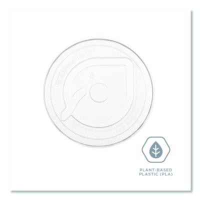 Greenstripe Cold Cup Flat Lids, Fits 9 Oz To 24 Oz Cold Cups, Plastic, Clear, 100/Pack, 10 Packs/Carton