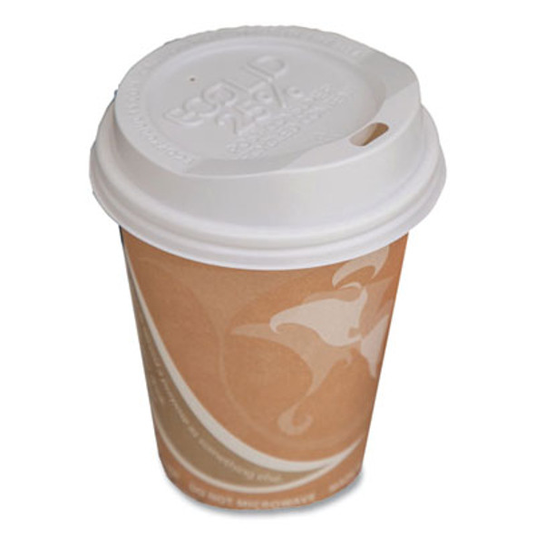 Ecolid 25% Recycled Content Hot Cup Lid, Fits 8 Oz Hot Cups, Plastic, White, 100/Pack, 10 Packs/Carton