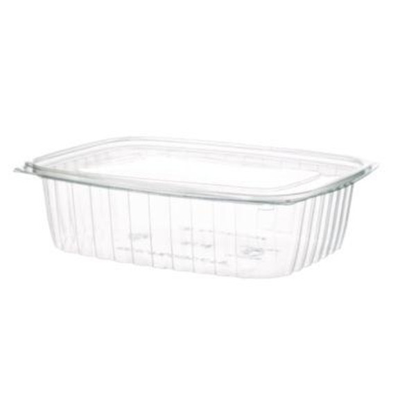 Renewable And Compostable Rectangular Deli Containers, 48 Oz, 8 x 6 x 2, Clear, Plastic, 50/Pack, 4 Packs/Carton