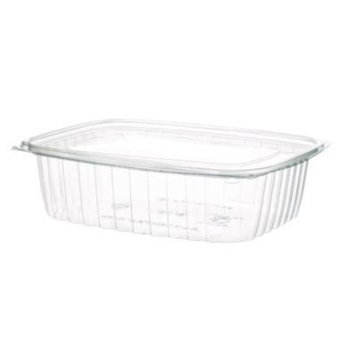 Renewable And Compostable Rectangular Deli Containers, 48 Oz, 8 x 6 x 2, Clear, Plastic, 50/Pack, 4 Packs/Carton