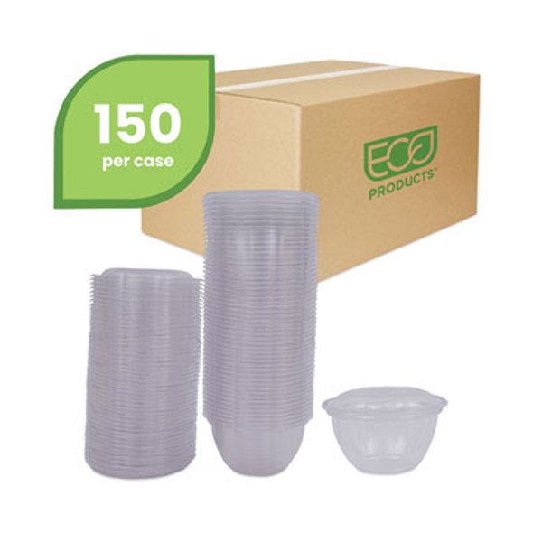 Renewable And Compostable Containers, 18 Oz, 5.5" Diameter x 2.3" h, Clear, Plastic, 150/Carton