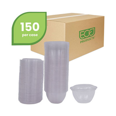 Renewable And Compostable Containers, 18 Oz, 5.5" Diameter x 2.3" h, Clear, Plastic, 150/Carton