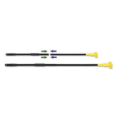 Two-Piece Metal Handle With Plastic Jaw Head, 1.5" Dia x 59", Black/Yellow