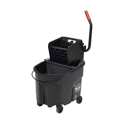 Wavebrake 2.0 Bucket/Wringer Combos, Side-Press, 35 Qt, Plastic, Black