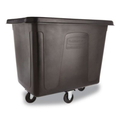 Cube Truck, 119.7 Gal, 500 Lb Capacity, Plastic/Metal, Black