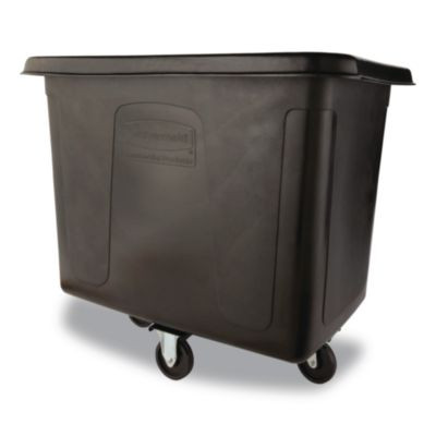 Cube Truck, 119.7 Gal, 500 Lb Capacity, Plastic/Metal, Black
