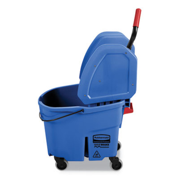 Wavebrake 2.0 Bucket/Wringer Combos, Down-Press, 35 Qt, Plastic, Blue