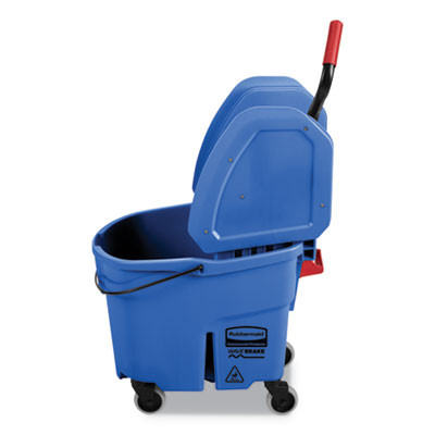 Wavebrake 2.0 Bucket/Wringer Combos, Down-Press, 35 Qt, Plastic, Blue