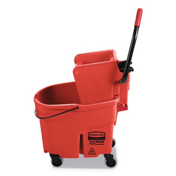 Wavebrake 2.0 Bucket/Wringer Combos, Side-Press, 35 Qt, Plastic, Red