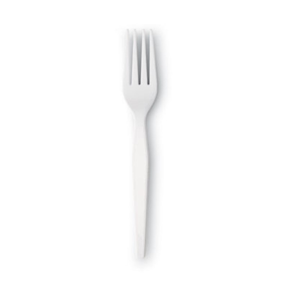Plastic Cutlery, Heavyweight Fork, White, 1,000/Carton