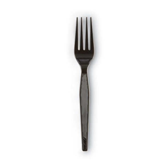 Plastic Cutlery, Heavyweight Fork, Black, 1,000/Carton