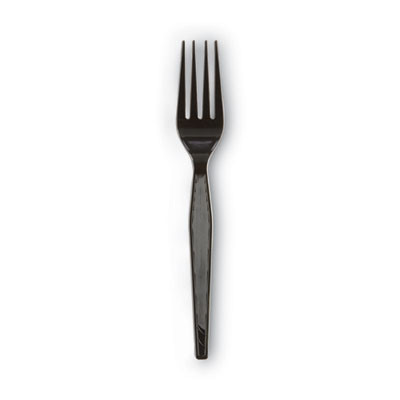 Plastic Cutlery, Heavyweight Fork, Black, 1,000/Carton
