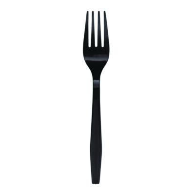Heavyweight Polypropylene Cutlery, Fork, Plastic, Black, 1,000/Carton