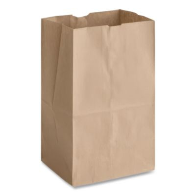 Grocery Paper Bags, 20# Squat Size, Heavy-Duty, 50# Basis Weight, 8.13" x 5.88" x 12.5", Kraft, 500/Bundle