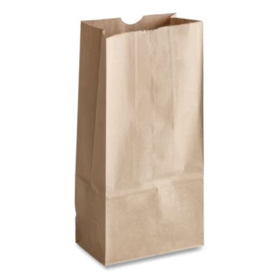 Grocery Paper Bags, 20# Size, 40# Basis Weight, 8.25" x 5.25" x 16.13", Kraft, 500/Bundle