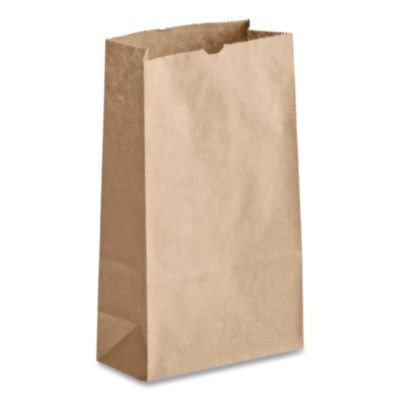 Grocery Paper Bags, 2# Size, 30# Basis Weight, 4.13" x 2.63" x 7.88", Kraft, 500/Bundle
