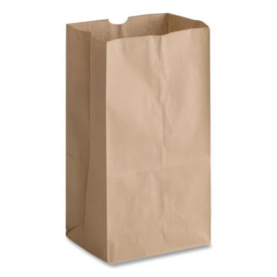 Grocery Paper Bags, 25# Size, 40# Basis Weight, 8.25" x 5.38" x 18", Kraft, 500/Bundle