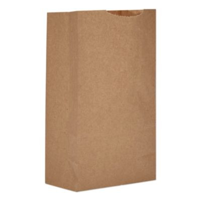 Grocery Paper Bags, 3# Size, 30# Basis Weight, 4.74" x 2.91" x 8.66", Kraft, 500/Bundle
