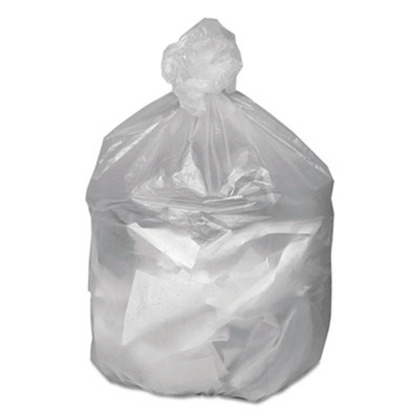 Waste Can Liners, 10 Gal, 6 Mic, 24" x 24", Natural, 50 Bags/Roll, 20 Rolls/Carton