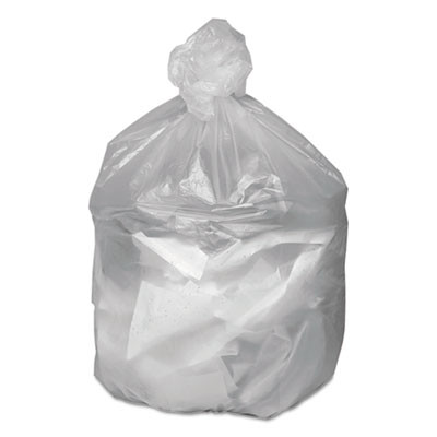 Waste Can Liners, 10 Gal, 6 Mic, 24" x 24", Natural, 50 Bags/Roll, 20 Rolls/Carton