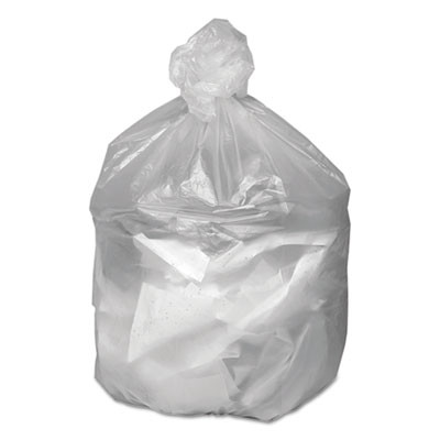 Waste Can Liners, 30 Gal, 8 Mic, 30" x 36", Natural, 25 Bags/Roll, 20 Rolls/Carton