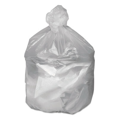 Waste Can Liners, 33 Gal, 9 Mic, 33" x 39", Natural, 25 Bags/Roll, 20 Rolls/Carton