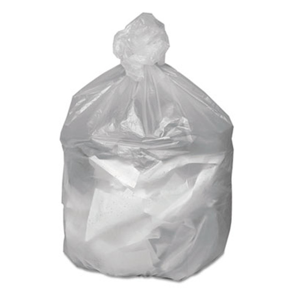 Waste Can Liners, 56 Gal, 14 Mic, 43" x 46", Natural, 20 Bags/Roll, 10 Rolls/Carton