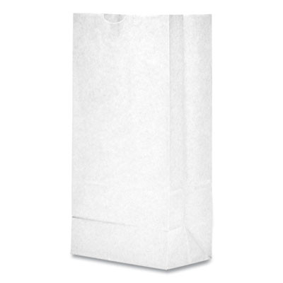 Grocery Paper Bags, 10# Size, 35# Basis Weight, 7" x 4.38" x 13.75", White, 500/Bundle