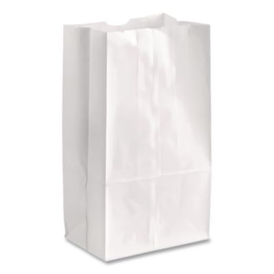 Grocery Paper Bags, 12# Size, 40# Basis Weight, 7" x 4.38" x 13.75", White, 500/Bundle