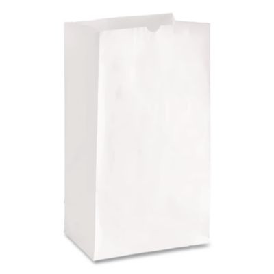 Grocery Paper Bags, 16# Size, 40# Basis Weight, 7.75" x 4.75" x 16", White, 500/Bundle