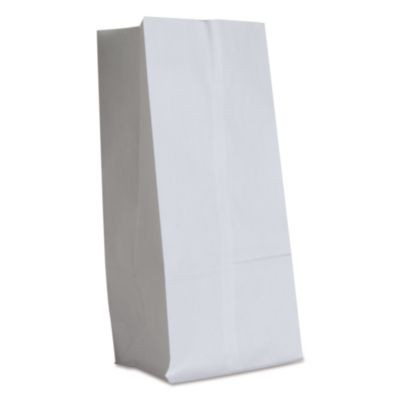 Grocery Paper Bags, 16# Size, 40# Basis Weight, 7.75" x 4.75" x 16", White, 500/Bundle