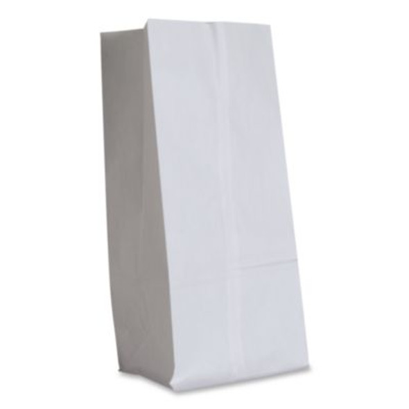Grocery Paper Bags, 20# Size, 40# Basis Weight, 8.25" x 5.25" x 16.13", White, 500/Bundle
