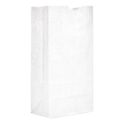 Grocery Paper Bags, 20# Size, 40# Basis Weight, 8.25" x 5.25" x 16.13", White, 500/Bundle