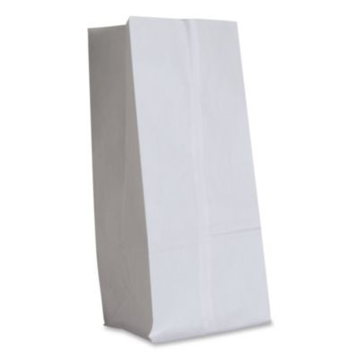 Grocery Paper Bags, 20# Size, 40# Basis Weight, 8.25" x 5.25" x 16.13", White, 500/Bundle
